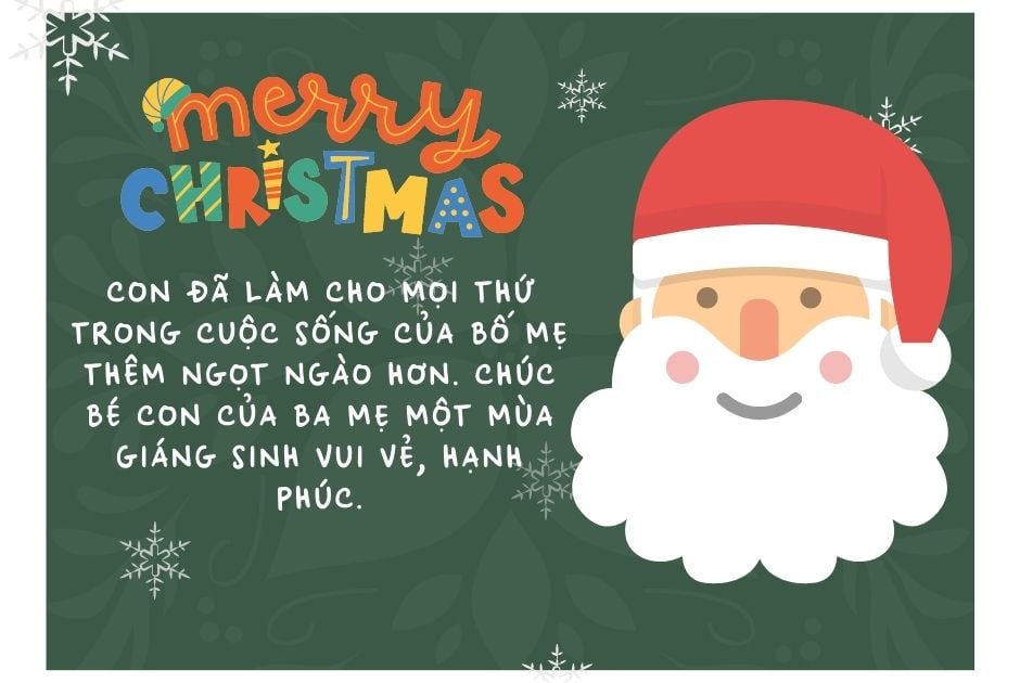 Lời chúc Giáng Sinh cho bé