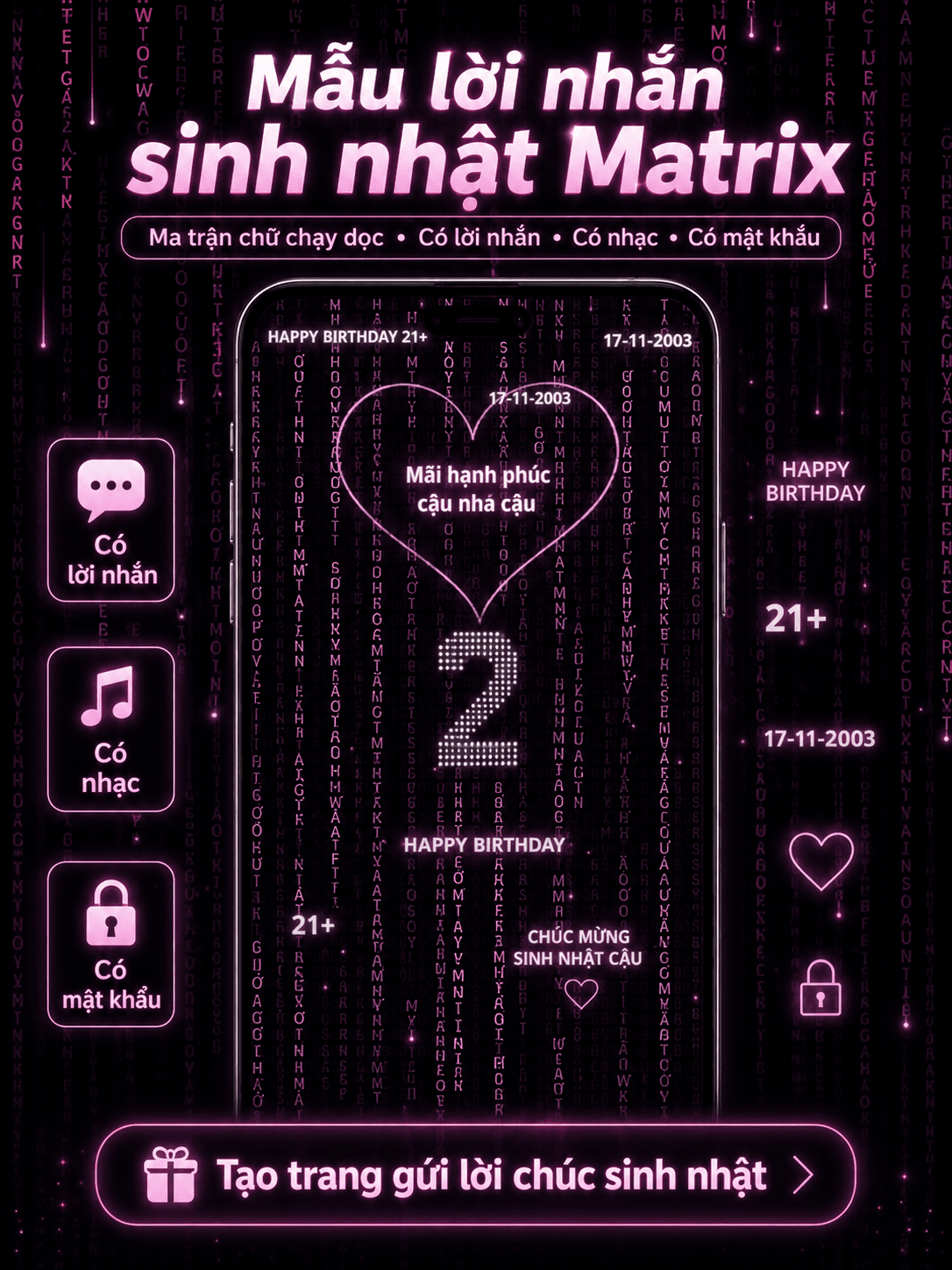 Thiệp Sinh Nhật Matrix