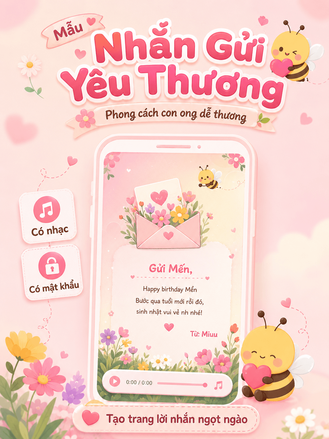 Nhắn gửi yêu thương con ong (bee)